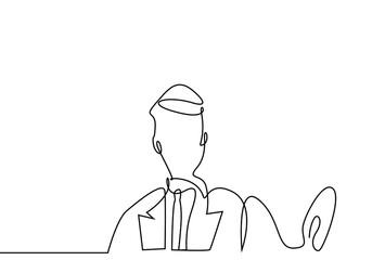 businessman in a suit making stop negative sign with his hand