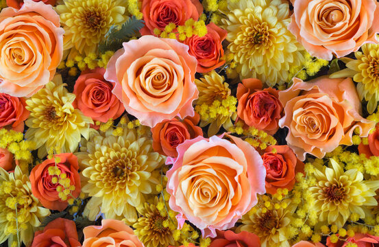 Yellow and red flower flower arrangement