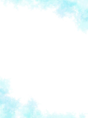 水彩テクスチャの背景素材　ブルー　夏イメージ　縦長