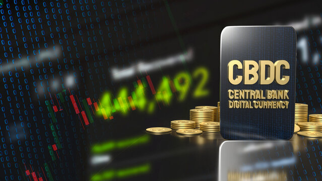 The cbdc or central bank digital currency on tablet for business concept 3d rendering