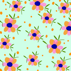 Elegant seamless pattern with abstract flowers, design element. Floral pattern.