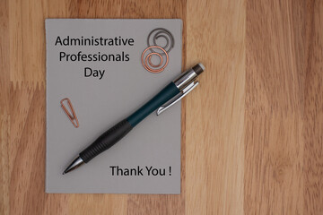 Administrative Professionals Day, Secretaries Day Thank You concept with greeting