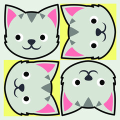 Cat Vector Portrait Illustration Cartoon