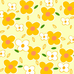 Elegant seamless pattern with abstract flowers, design element. Floral pattern.