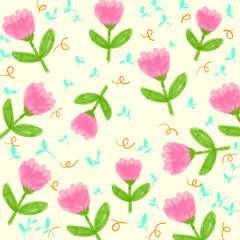 Elegant seamless pattern with abstract flowers, design element. Floral pattern.