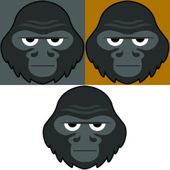 Gorilla Vector Portrait Illustration Cartoon