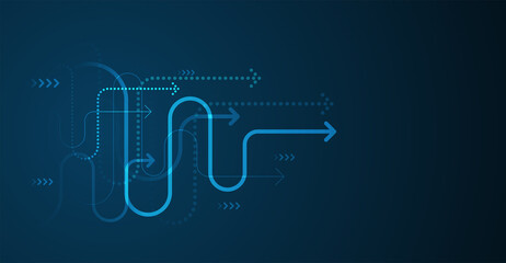 Abstract arrow direction. Technology background