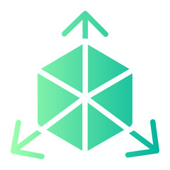 3d modeling gradient icon