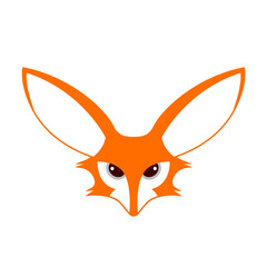 Fennec fox vector logo illustration fennec head mascot Icon 