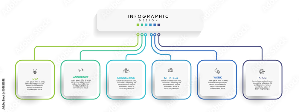 Poster Steps business data visualization timeline process infographic template design with icons