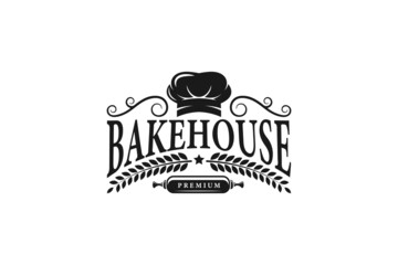 vintage bakery emblem badge logo