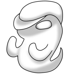 illustration of an aggressive ghost in a cap