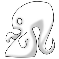 octopus ghost illustration