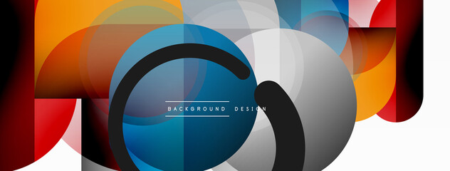 Round triangle shapes lines and circles. Geometric vector illustration for wallpaper banner background or landing page