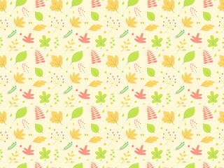 Summer Season Leaves Pattern Background Wallpaper