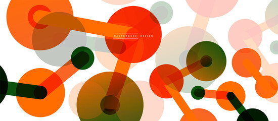 Line points connections geometric abstract background. Circles connected by lines. Trendy techno business template for wallpaper, banner, background or landing