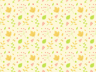 Summer Season Leaves Pattern Background Wallpaper