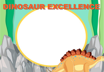 Dinosaur certificate template in cartoon style