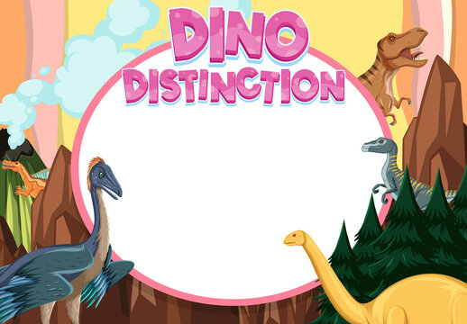 Banner template with dinosaur theme
