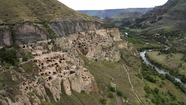 Aerial, Vardzia Cavetown, Georgia