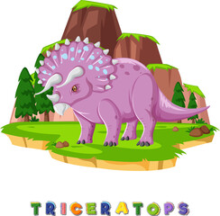 Dinosaur wordcard for triceratops