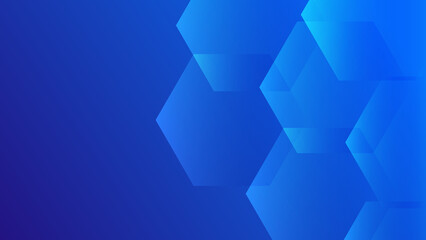Fototapeta premium abstract modern hexagon pattern on blue lighting background with copy space for creative graphic design