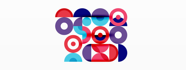 Colorful circle abstract background. Minimal geometric template for wallpaper, banner, presentation