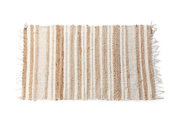 Striped carpet on white background