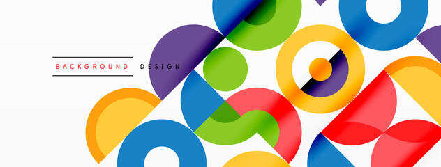 Colorful circle abstract background. Minimal geometric template for wallpaper, banner, presentation