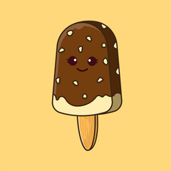 Cute Ice Cream with Peanut Illustration
