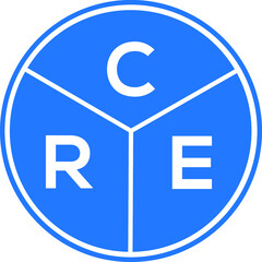 CRE letter logo design on black background. CRE  creative initials letter logo concept. CRE letter design.