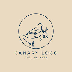 bird linear logo, icon and symbol, with emblem vector illustration design