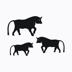 black bull vector logo 