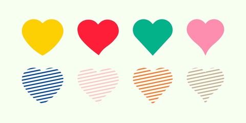 Collection of heart illustrations, Love symbol icon set, love symbol vector.