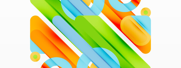 Fototapeta premium Lines geometric background. Stripes and rings composition business template for wallpaper, banner, background or landing