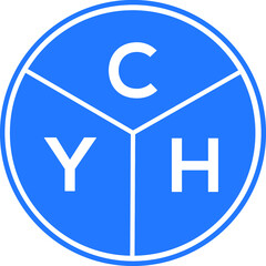 CYH letter logo design on White background. CYH creative Circle letter logo concept. CYH letter design. 