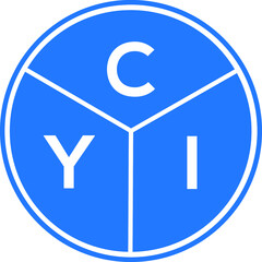 CYI letter logo design on White background. CYI creative Circle letter logo concept. CYI letter design. 
