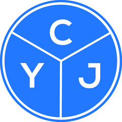 CYJ letter logo design on White background. CYJ creative Circle letter logo concept. CYJ letter design. 