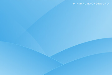 Abstract gradient blue color curve wave design background template. Modern soft vector graphic illustration for card, wallpaper, brochure, magazine, cover, screen.