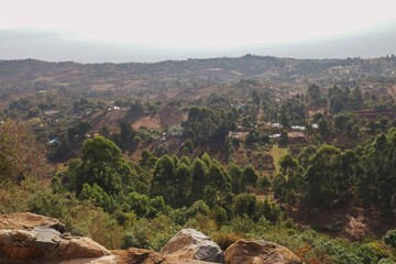 Fototapeta na wymiar Scenic mountains against sky at Iten, Kerio Valley, Kenya