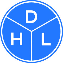DHL letter logo design on White background. DHL creative Circle letter logo concept. DHL letter design. 