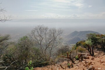 An aerial view of Kerio Valley in Baringo County, Kenya