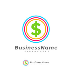 Obraz premium colorful Money logo vector template, Creative Money logo design concepts