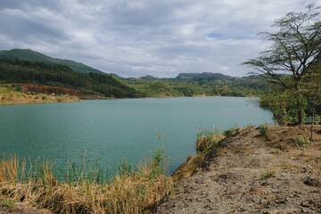 Fototapeta na wymiar Scenic view of Kirandich Dam in Baringo County, Kenya