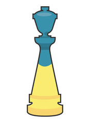 ukraine flag in chess piece