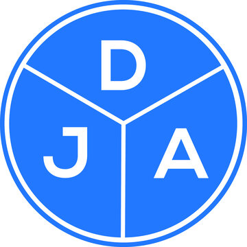 DJA letter logo design on White background. DJA creative Circle letter logo concept. DJA letter design. 