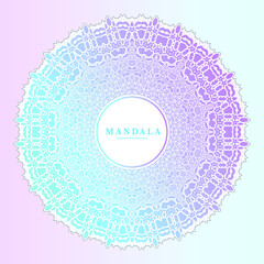 beautiful gradient line art mandala vector for design