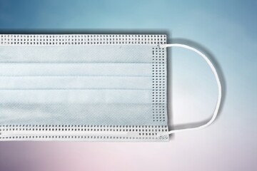 Classic Medical mask for face  - Omicron variant, text on it. Covid-19 new variant - Omicron....