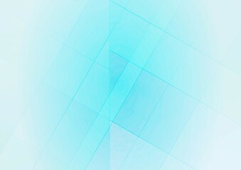 Fototapeta premium 青色の幾何学的な透明感のある背景イラスト