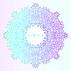 beautiful gradient line art mandala vector for design